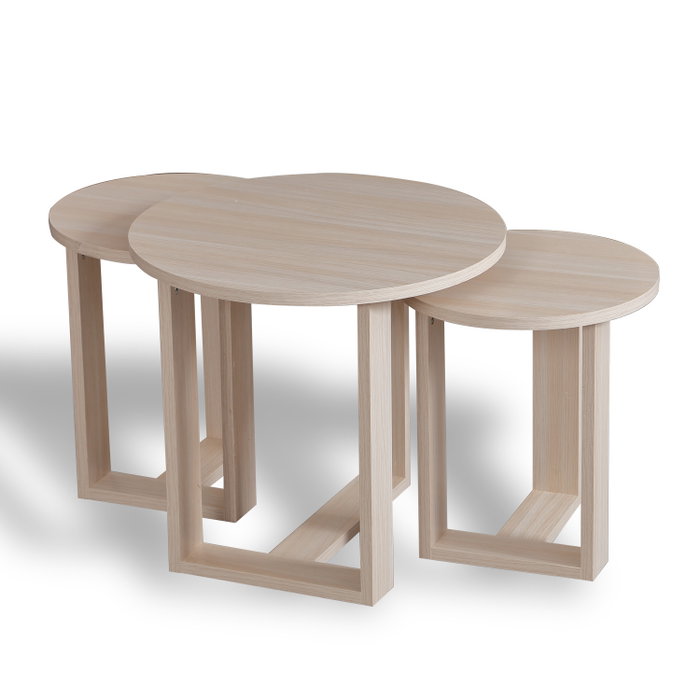 Hanah Home Mira - Oak Mesas Nido de 3 Piezas